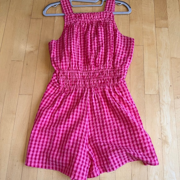 Anthropologie Somerset pink checked romper, XS, GL1303 - Picture 4 of 6